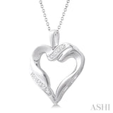 1/20 Ctw Single Cut Diamond Heart Pendant in Sterling Silver with Chain