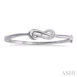 1/20 ctw Single Cut Diamond Bangle in Sterling Silver