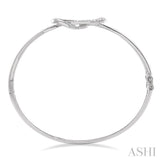 1/20 ctw Single Cut Diamond Bangle in Sterling Silver