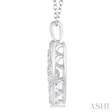 1/10 Ctw Pear Shape Diamond Emotion Pendant in Sterling Silver with Chain