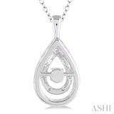 1/10 Ctw Pear Shape Diamond Emotion Pendant in Sterling Silver with Chain