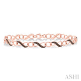 1/4 ctw Round cut Champagne Brown Diamond Infinity Bracelet in 10K Rose Gold