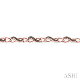 1/4 ctw Round cut Champagne Brown Diamond Infinity Bracelet in 10K Rose Gold