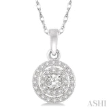 1/5 ctw Round Cut Diamond Fashion Pendant in 14K White Gold with Chain
