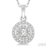 1/5 ctw Round Cut Diamond Fashion Pendant in 14K White Gold with Chain