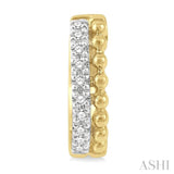 1/10 Ctw Circular Bead & Round Cut Diamond Huggie Earrings in 10K Yellow Gold