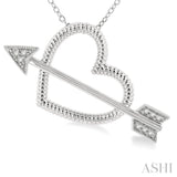 1/20 Ctw Heart and Arrow Round Cut Diamond Pendant With Chain in Sterling Silver