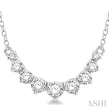 1/2 Ctw Graduated Diamond Smile Necklace in 14K White Gold