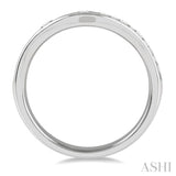 3/4 Ctw Round Cut Diamond Inlay Wedding Band in 14K White Gold