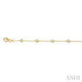 1/2 ctw Circular Mount Round Cut Diamond Station Bracelet in 14K Yellow Gold