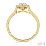 1/3 ctw Oval Lattice Lovebright Round Cut Diamond Ladies Ring in 14K Yellow and White Gold