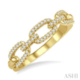 1/5 ctw Interlocked Links Round Cut Diamond Ladies Ring in 14K Yellow Gold