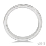 1 ctw Niched Center Round Cut Diamond Men's Wedding Band in 14K White Gold