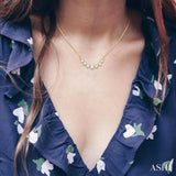 1/2 ctw Graduated Diamond Smile Necklace in 14K Yellow Gold