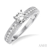 3/8 Ctw Round Diamond Semi-Mount Engagement Ring in 14K White Gold