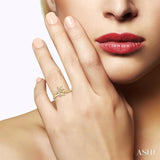 1/10 Ctw Palm Tree Round Cut Bead Bijoux Diamond Petite Fashion Ring in 10K Yellow Gold