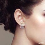 1/10 Ctw Anchor Round Cut Diamond Petite Fashion Earrings in 10K White Gold