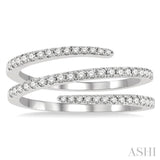 3/8 ctw Open End Round Cut Diamond Fashion Ring in 14K White Gold
