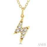 1/10 ctw Lightning Bolt Round Cut Diamond Petite Fashion Pendant With Chain in 10K Yellow Gold