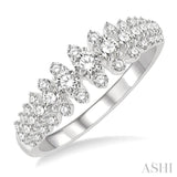 3/4 ctw Graduated Round Cut Waterfall Diamond Fashion Band in 14K White Gold