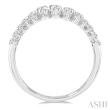3/4 ctw Graduated Round Cut Waterfall Diamond Fashion Band in 14K White Gold