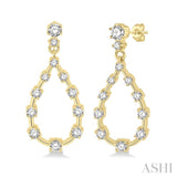 1/2 ctw Tear Drop Round Cut Diamond Earring in 14K Yellow Gold