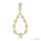 1/2 ctw Tear Drop Round Cut Diamond Earring in 14K Yellow Gold