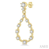 1/2 ctw Tear Drop Round Cut Diamond Earring in 14K Yellow Gold