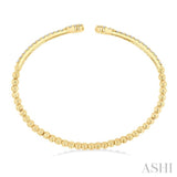 1.00 ctw Pear Shape Round Cut Diamond Open Cuff Bangle in 14K Yellow Gold