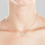 1 ctw Lovebright Round Cut Diamond Pendant in 14K Yellow and White Gold with Chain