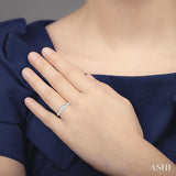 1/8 Ctw Oval Shape Lovebright Diamond Ring in 14K White Gold