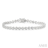 3 ctw Round Cut Diamond Illusion Tennis Bracelet in 14K White Gold