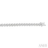 3 ctw Round Cut Diamond Illusion Tennis Bracelet in 14K White Gold