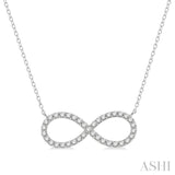 1 Ctw Round Cut Diamond Infinity Pendant in 14K White Gold