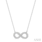 1/4 Ctw Round Cut Diamond Infinity Pendant With Chain in 14K White Gold
