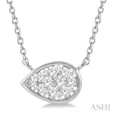 1/6 Ctw Pear Shape Lovebright Diamond Pendant With Chain in 14K White Gold