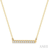 1/8 ctw Bar Round Cut Diamond Petite Necklace in 10K Yellow Gold