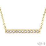 1/8 ctw Bar Round Cut Diamond Petite Necklace in 10K Yellow Gold