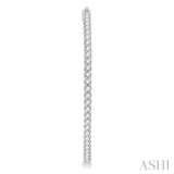 5 ctw Inside-Out Round Cut Diamond 2-Inch Hoop Earrings in 14K White Gold