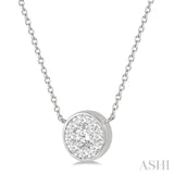 1/3 Ctw Round Shape Lovebright Diamond Necklace in 14K White Gold