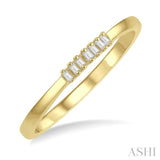 1/10 ctw Baguette Diamond Stackable Petite Fashion Band in 10K Yellow Gold