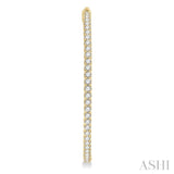 5.00 ctw Inside-Out Round Cut Diamond 2-Inch Hoop Earrings in 14K Yellow Gold