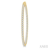 5.00 ctw Inside-Out Round Cut Diamond 2-Inch Hoop Earrings in 14K Yellow Gold