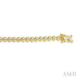 1 ctw Round Cut Diamond Illusion Tennis Bracelet in 10K Yellow Gold