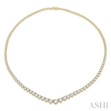 15.00 ctw Riviera Round Cut Diamond Necklace in 14K Yellow Gold