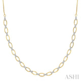 1 ctw Round Cut Diamond Oval Shape Link Necklace in 14K Yellow Gold