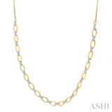 1 ctw Round Cut Diamond Oval Shape Link Necklace in 14K Yellow Gold