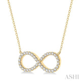 1/2 Ctw Round Cut Diamond Infinity Necklace in 14K Yellow Gold