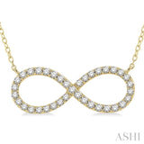 1/2 Ctw Round Cut Diamond Infinity Necklace in 14K Yellow Gold