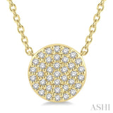 1/6 Ctw Disc Round Cut Diamond Pendant in 10K Yellow Gold